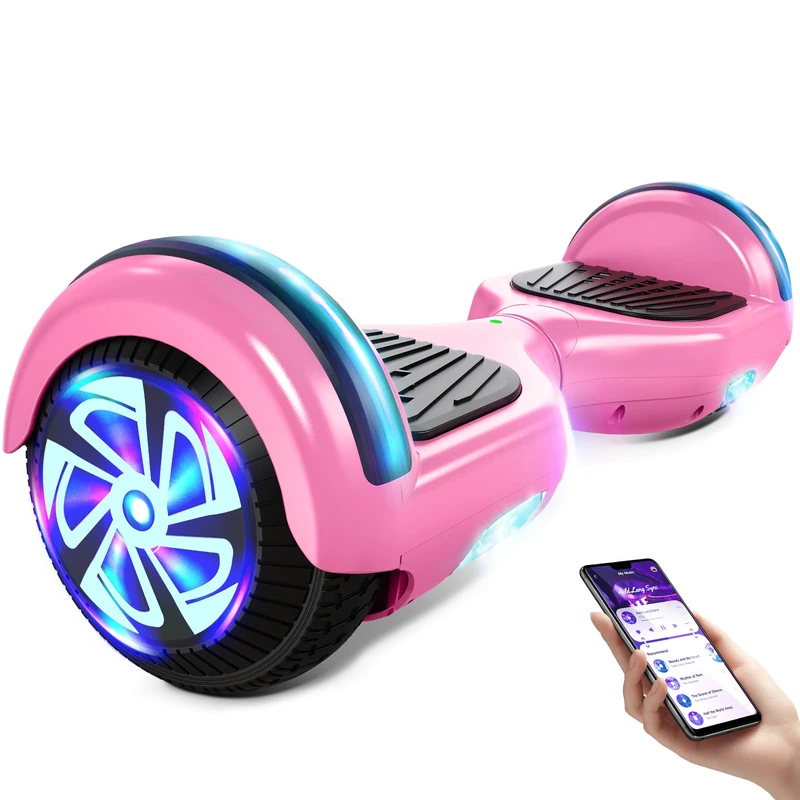 Electric Self Balancing Hoverboard with 6.5" Tires,LED Light-up Wheels, Self-Balancing Hoverboard with Active Balance Technology