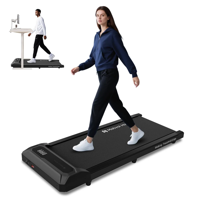 Mobvoi Walking Pad Smart AI Treadmill for Home Portable Under Desk Treadmill with Remote Control LED Display Walking Jogging Running Machine with TicSports APP Adjustable Speeds 6KMH Easy Storage