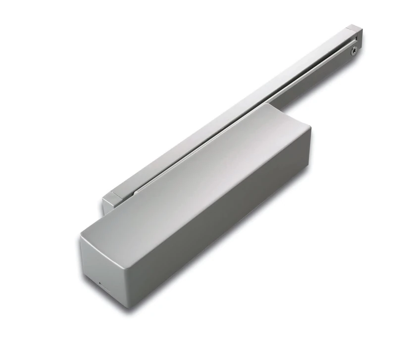 Bricard 6721027 Sliding Door Closer, Force 2-5, Cam Technology, Silver, Opposite Hinges Side Reverse Mounting