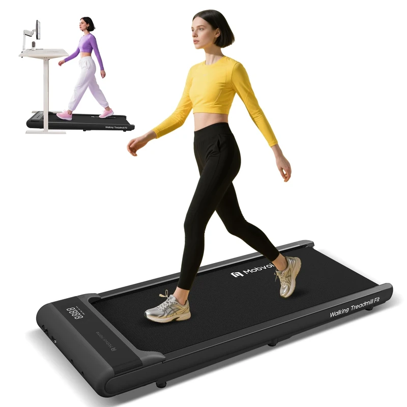 Mobvoi Walking Pad Smart AI Under Desk Treadmill Portable Small 2 in 1 Treadmills for Home Office Jogging Running Machine TicSports Zwift Kinomap with LED Display Remote Control 6 KMH Easy Storage