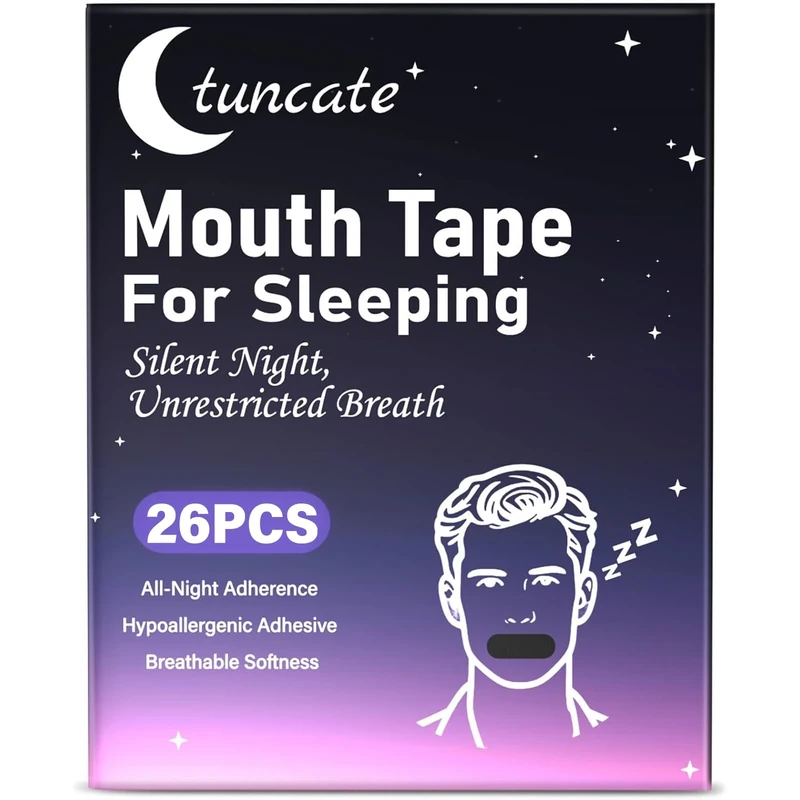 26 PCS Mouth Tape for Sleeping - Anti Snoring Strips, Hypoallergenic & Breathable Mouth Strip for Men & Women, Nighttime Mouth Breathing Aid, Comfortable Sleep Tape with Gentle Adhesion