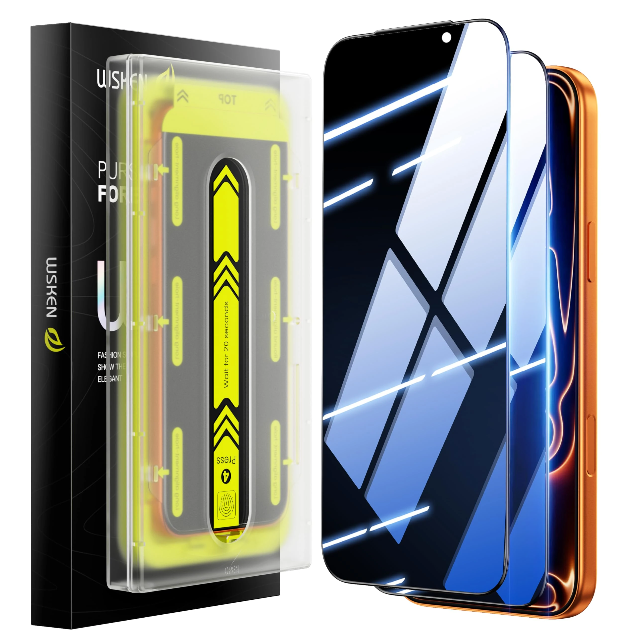 WSKEN for iPhone 17 Pro Max Privacy Screen Protector - [Auto Dust Removal]9H+Tempered Glass Military Shatterproof,Anti Fingerprint,0 Bubble,Anti Scratch,Smooth&Sensitive,Almost Invisible,Case Friendly