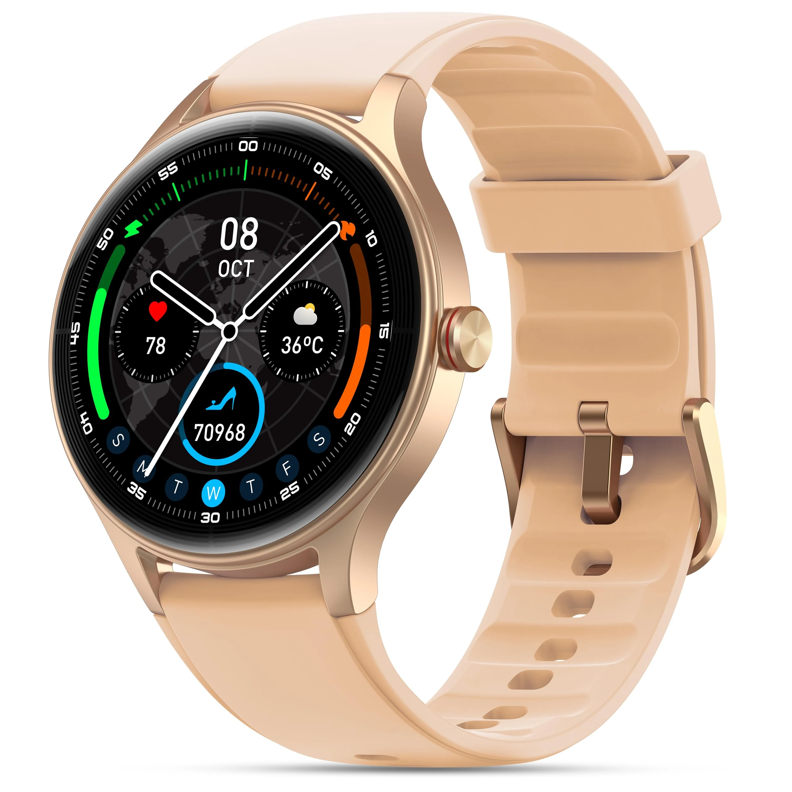 Woneligo Smart Watches for Men Women, 1.3" HD Round Smartwatch with Bluetooth Calls (Make/Answer),Fitness Tracker with Heart Rate/Sp02/Sleep Monitor,110+ Sport Modes IP68 Waterproof