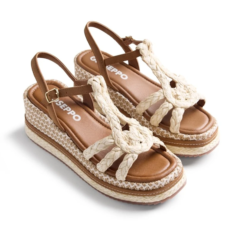 GIOSEPPO Women's Harcourt T-Strap, Brown, 6.5 UK