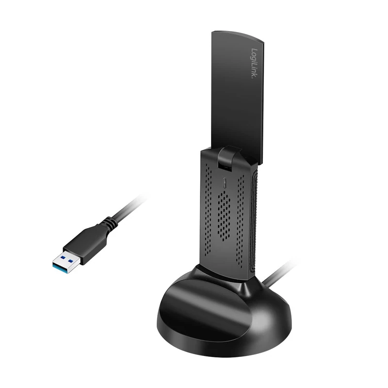 LogiLink WL0251 Wi-Fi 6E USB Adapter 5.8GHz with Magnetic Mount WPA/WPA2 WPA3 5W LED