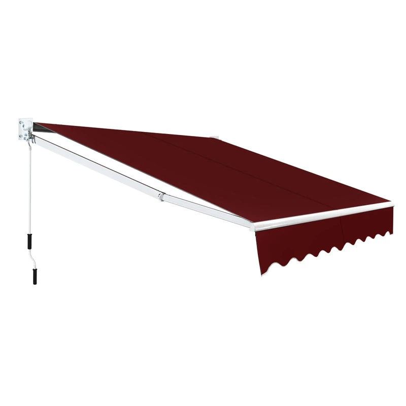 FANTASK Patio Awning, Sun Awning with Aluminium Frame and Hand Crank, Articulated Arm Awning, 40-100° Angle Adjustable, Waterproof & Sun Protection, Balcony Awning for Balcony and Patio, 250 x 200 cm