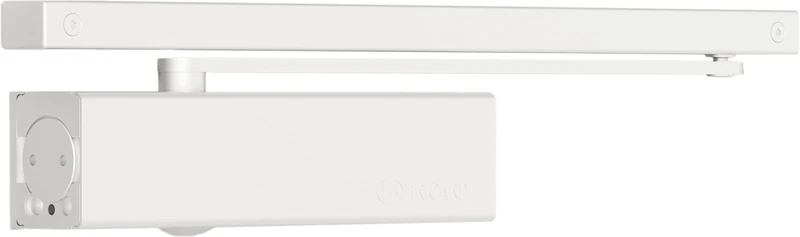 Bricard 6471251 Door Closer Technology Excentred Rack Sprocket, Force 1 to 4 (up to 80 kg), Sliding Arm/Anti-Vandal, 100% Reversible, White
