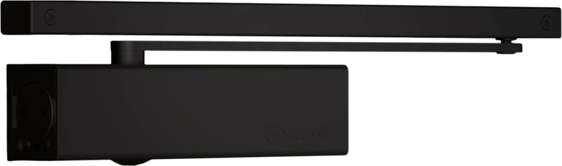 Bricard 6480013 Door Closer Technology Offset Rack Pinion Technology, Force 2-5 (100 kg), Slide Arm, Reverse Mounting Side Opposite to Hinges, Black