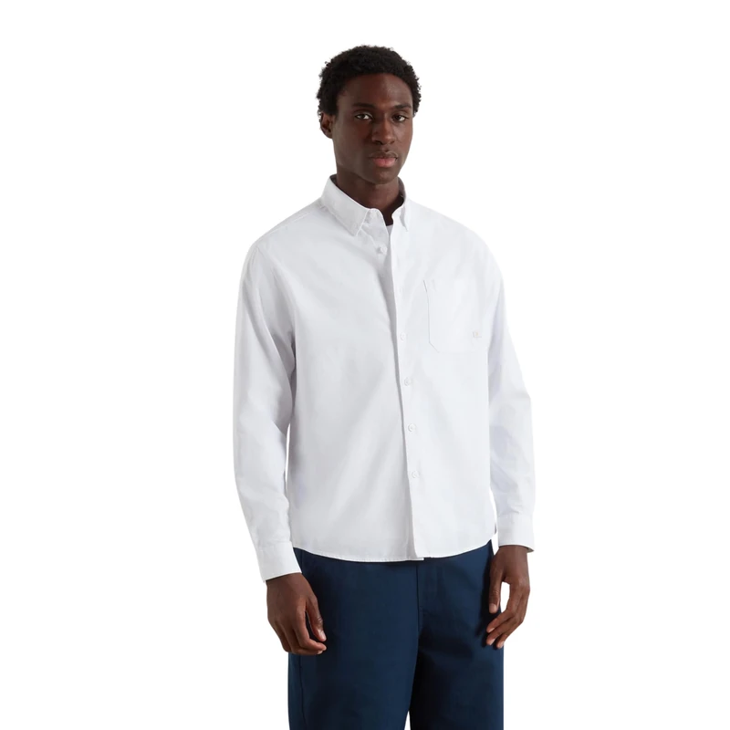 Farah - Men's Oxford Shirt, Brewer Box Fit, Organic Cotton, Long Sleeve, Casual or Work Shirt, XL, White - Image 1