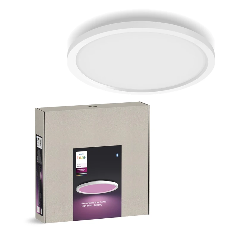Philips Hue Surimu White and Colour Ambiance Smart Lighting Panel Light, Round, with Bluetooth, Works with Alexa, Google Assistant and Apple Homekit, New Generation
