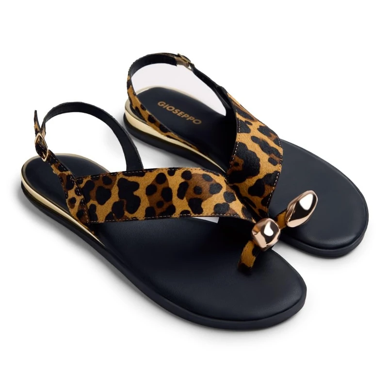 GIOSEPPO MAIRO, Women's T-Strap, Leopard, 38 EU