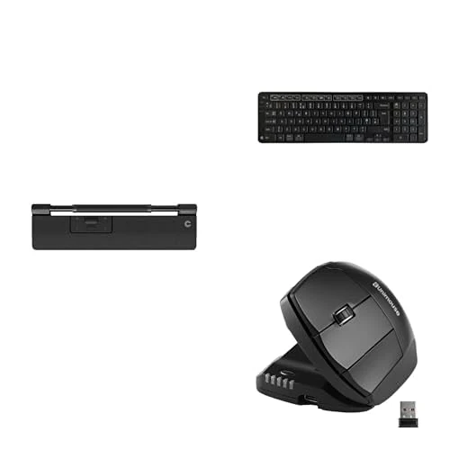 Contour Design RollerMouse Pro Slim, Balance Keyboard (Black), & Unimouse Left Hand