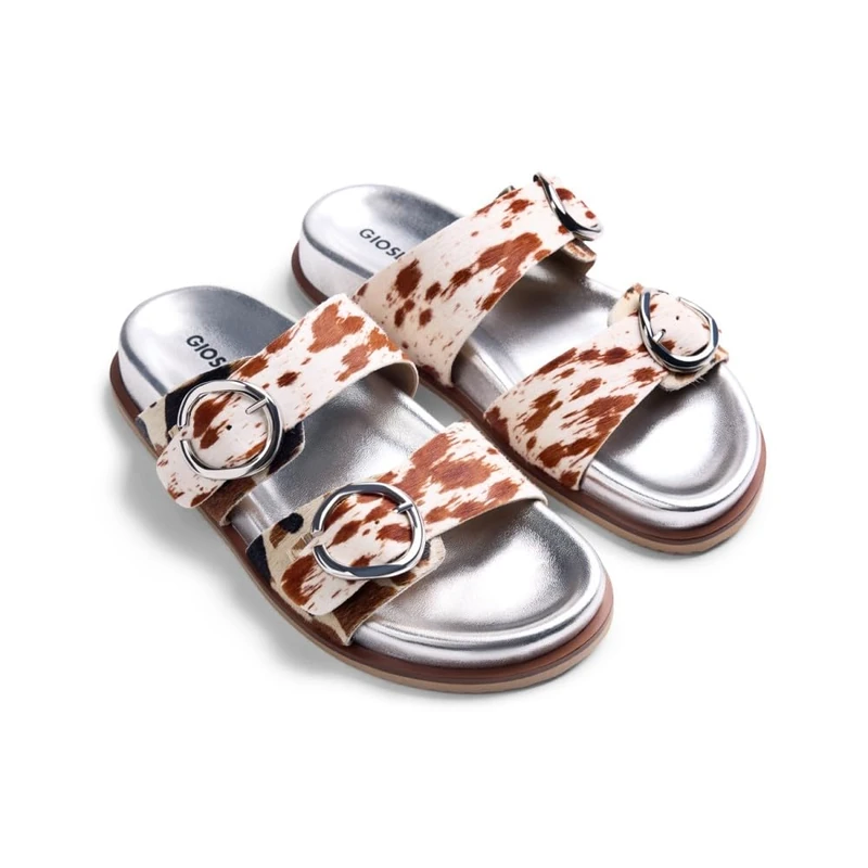 GIOSEPPO Women's Carney T-Strap, Metallic Silver, 3.5 UK