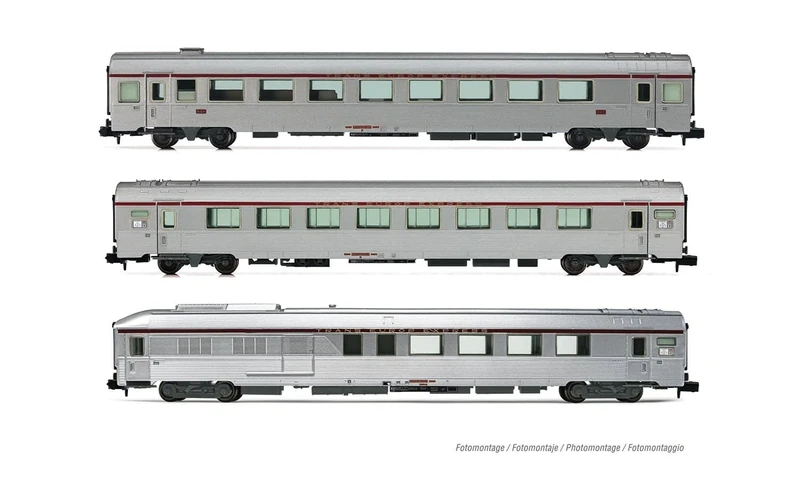Arnold HN4501 SNCF, 3-unit pack TEE "Mistral" Nice-Paris, Arux + A8u + AD4tux, silver, ep. IV for adults and collectors