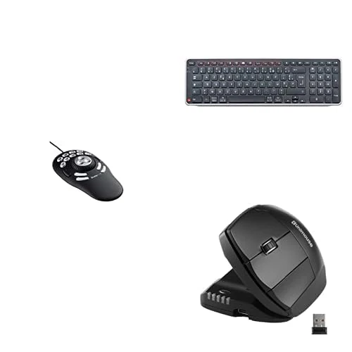 Contour Design Multimedia Controller V2, Balance Keyboard (Silver), & Unimouse Left Hand