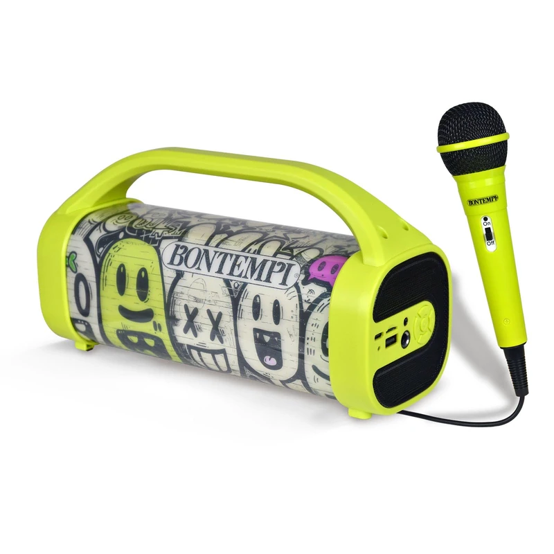 Bontempi | Wireless Speaker with Microphone and RGB Lights, USB Type-C Connection, 25 x 21.5 x 9 cm