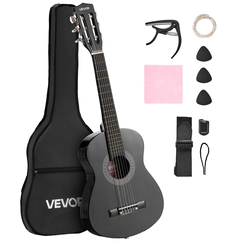 VEVOR Acoustic Guitar for Kids Beginners, 30 inch Classical Guitar with Nylon Strings and Complete Starter Kit (Gig Bag, Tuner, Strap, Capo, Picks, Strings