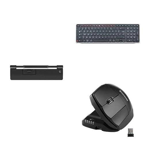 Contour Design RollerMouse Pro Slim, Balance Keyboard (Silver), & Unimouse Left Hand