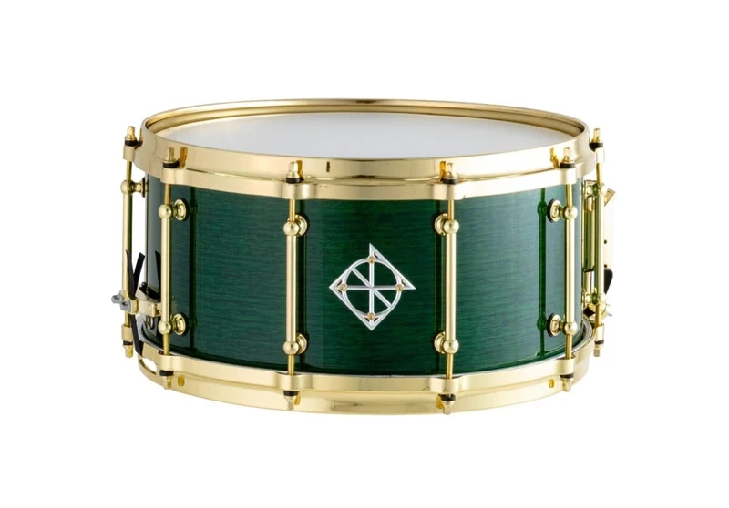 Dixon Artisan Snare Drum 14 x 6.5 inches - Copper Kettle with Rose Gold Hardware, Transparent Green, Model PDSAN654CBRG1 - Premium Snare for Studio & Stage