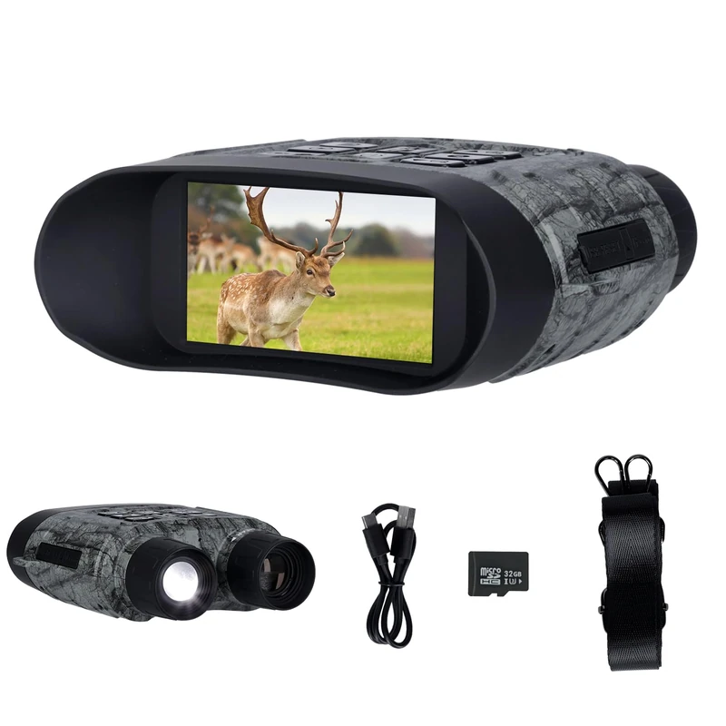 Rollei NightVision 400 4K Night Vision Device, 40MP Binoculars with Night Vision Military 12X Digital Zoom 32GB SD Card 400M Infrared Camera with Torch 5000mAh Night Vision Binoculars Adults for