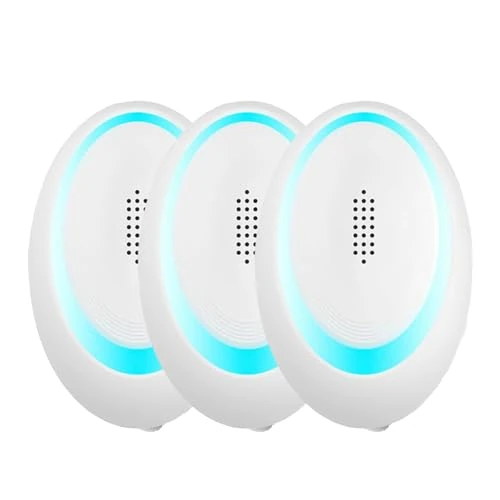Ultrasonic Pest Repeller, Plug-in Electronic Insect Repellent, Indoor Mosquito Insect Deterrent, Powerful Pest Control- Ideal for Bugs, Mosquitoes, Cockroaches, Flies, Ants (White, 3 Pcs)