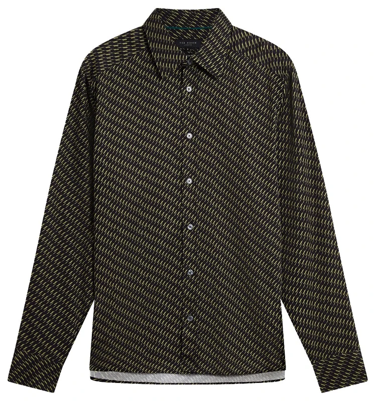 Ted Baker Men's 2812184 Dress Shirt, Khaki, 4