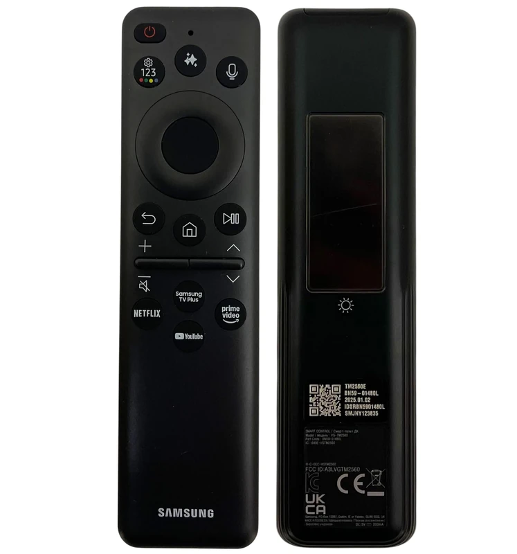 Genuine Replacement Solar Charging AI Voice TV Remote Control Compatible with Samsung BN59-01480L - QE43Q7FAAU QE50Q7FAAUXXU QE65Q7FAAUXXU QLED HDR 4K Ultra HD Smart AI