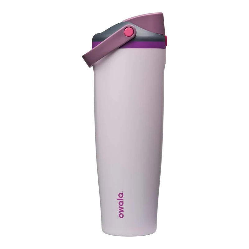 Owala FreeSip Sway Insulated Stainless Steel Water Bottle with Two-Way Spout, Built-In Straw and Bucket Handle,Made for Travel,School,and Sports,1185ml,BPA Free,Leak Proof,Dreamy Fields,(Grey/Purple)