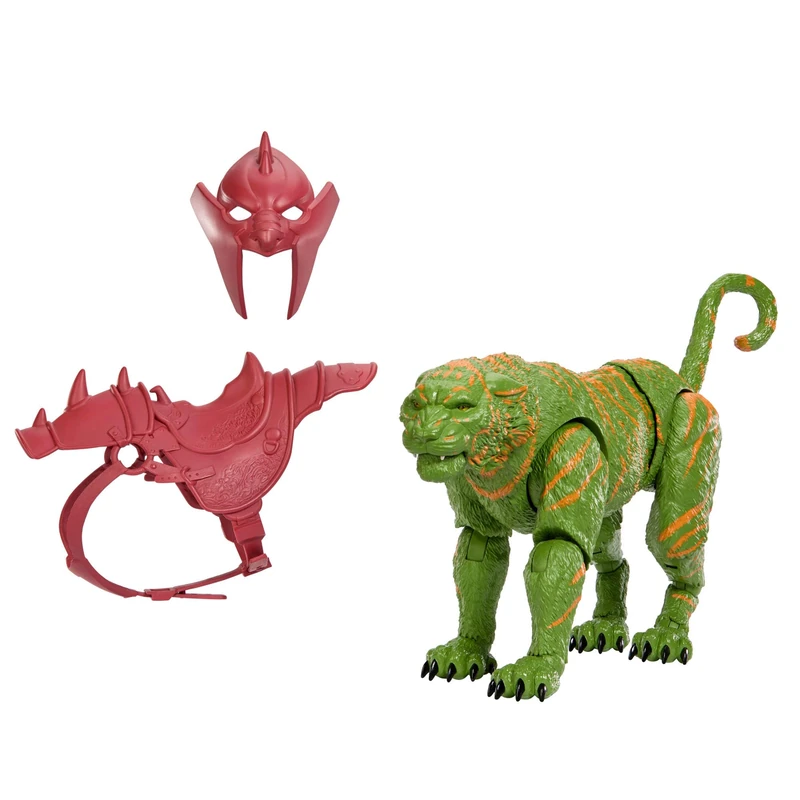 Masters of the Universe Chronicles Action Figure Battle Cat, 6.5 Inch 2026 Movie Accurate, Glass Eyes & Articulated Jaw, Tiger with Saddle & Armor, JKJ32