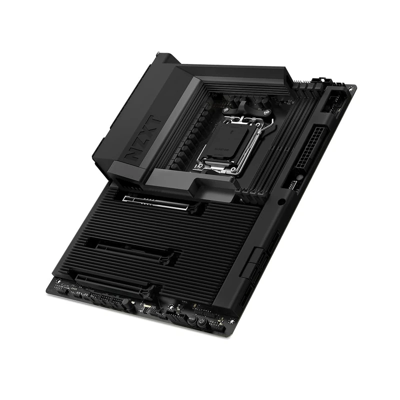 NZXT N7 B850 - AMD B850 AM5 ATX Gaming Motherboard for Ryzen 9000/8000/7000-16+2+1, DDR5, 3x M.2, PCIe 5.0, Wi-Fi 6E, 2.5GbE LAN, USB 4 – M.2 NVME with Quick-Release Latch - Full Cover – Black