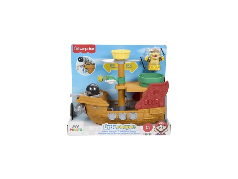 Fisher-Price Little People Toddler Toy My Mario Bowser’s Airship Playset with Figure for Preschool Pretend Play Kids Ages 18+ Months, JHG62