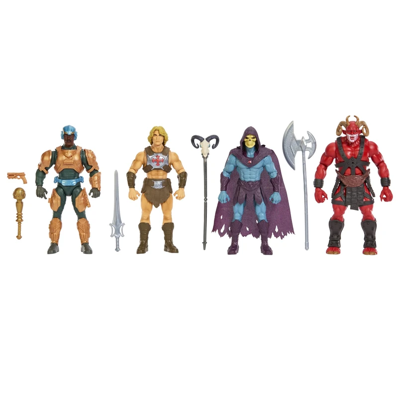 Masters of the Universe Action Figure Toy 4 Pack, 5.5 Inch 2026 Movie Accurate with 1 Exclusive, 14 Posable Joints, Galitzine Elba Björnsson, JKJ33