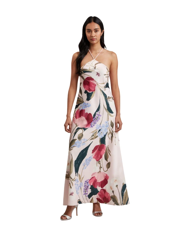 Ted Baker London almaria-Halter Neck bias Cut Maxi dr, pl-Pink
