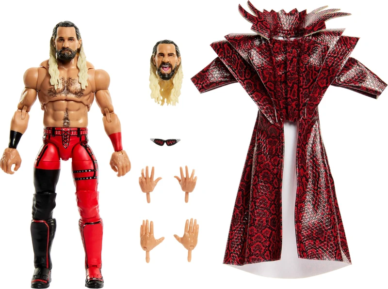Mattel WWE Ultimate Edition Action Figure & Accessories Set, Seth Rollins 6-inch Collectible with Swappable Heads & Hands, 30 Articulation Points, JHV94 - Image 1