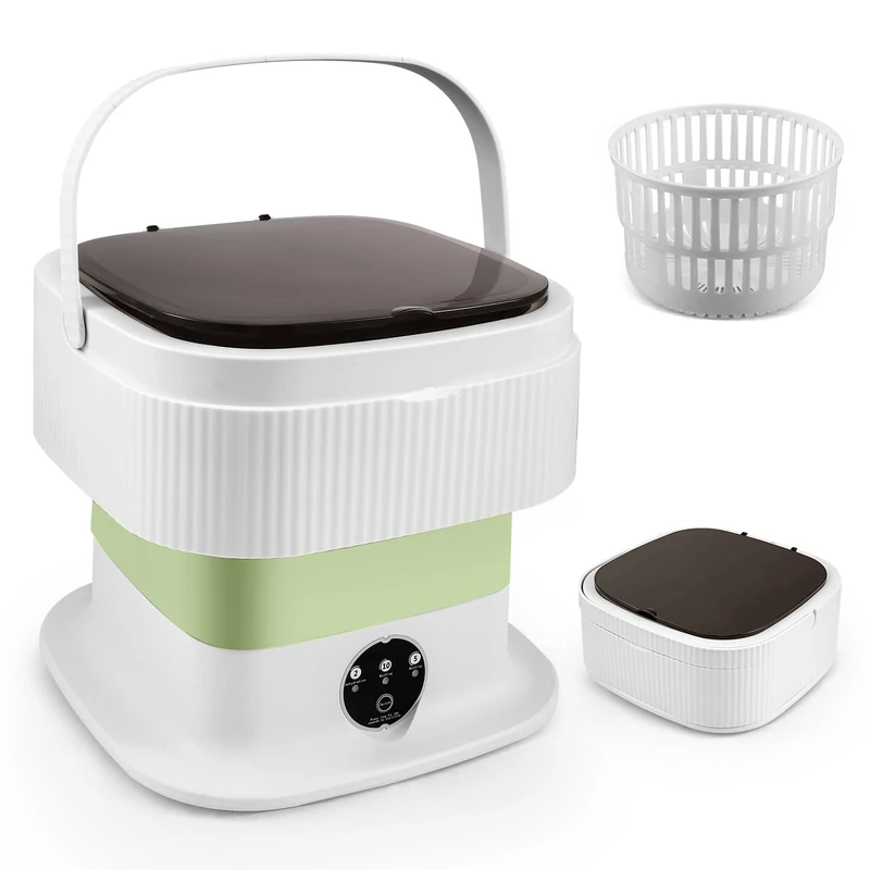 HIUYRFS Mini Washing Machine 11 Litre with Spin Basket, Small Washing Machine, Camping Travel Washing Machine, Mobile Single Travel Washing Machine