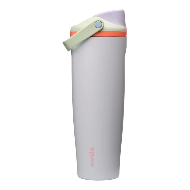 Owala FreeSip Sway Insulated Stainless Steel Water Bottle with Two-Way Spout, Built-In Straw and Bucket Handle, Made for Travel, School, and Sports, 1185ml, BPA Free, Leak Proof, Beach House, (Purple)