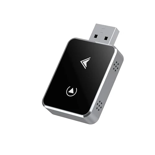 PURSPIR Wireless CarPlay Adapter UK, 2025 Upgraded Conversion from Wired to Wireless with USB/Type-C, Compatible with iPhone V49