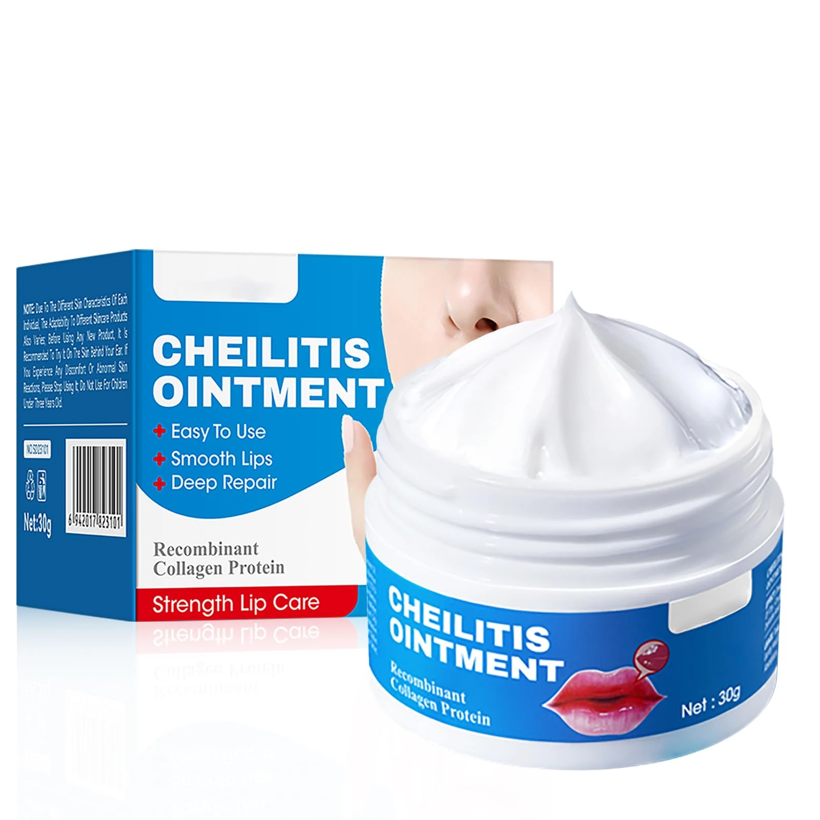 Chei-litis Ointment Lip Cream - Intensive Repair for Dry, Cracked, In-flamed Lips - Soothing Moisturiser for Angular Ch-eilitis, Chapped Lips & Irritation Relief - Gentle Lip Treatment Balm