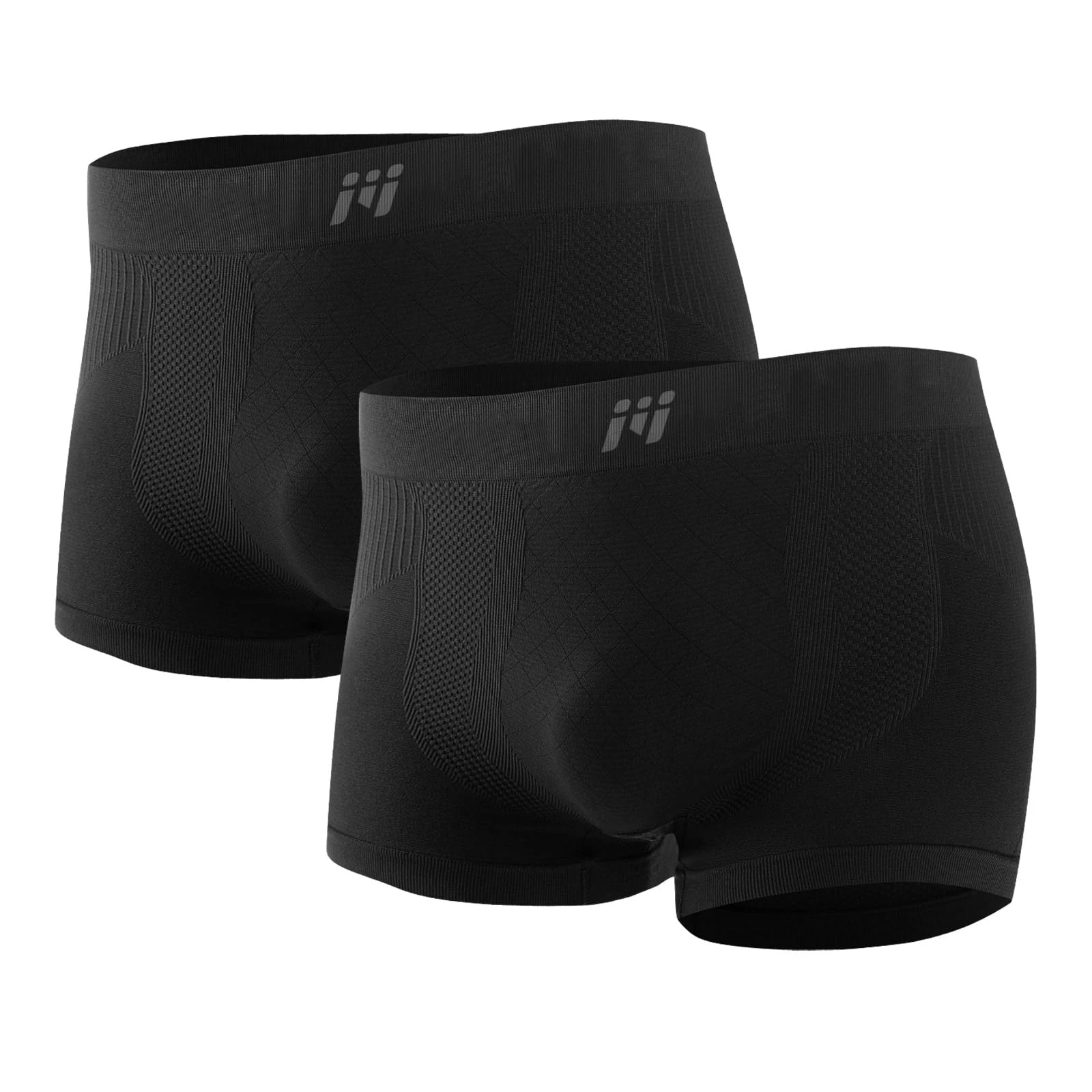 2 Pack Compression Shorts Men Spandex Athletic Underwear Performance Boxer Briefs Workout Baselayer Black