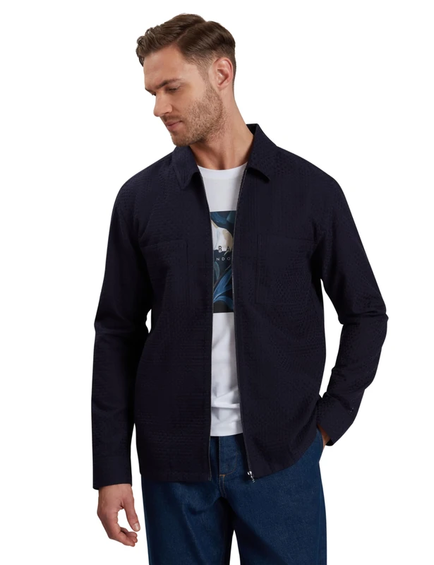 Ted Baker London kailins-ls Zip Thru Overshirt, Navy