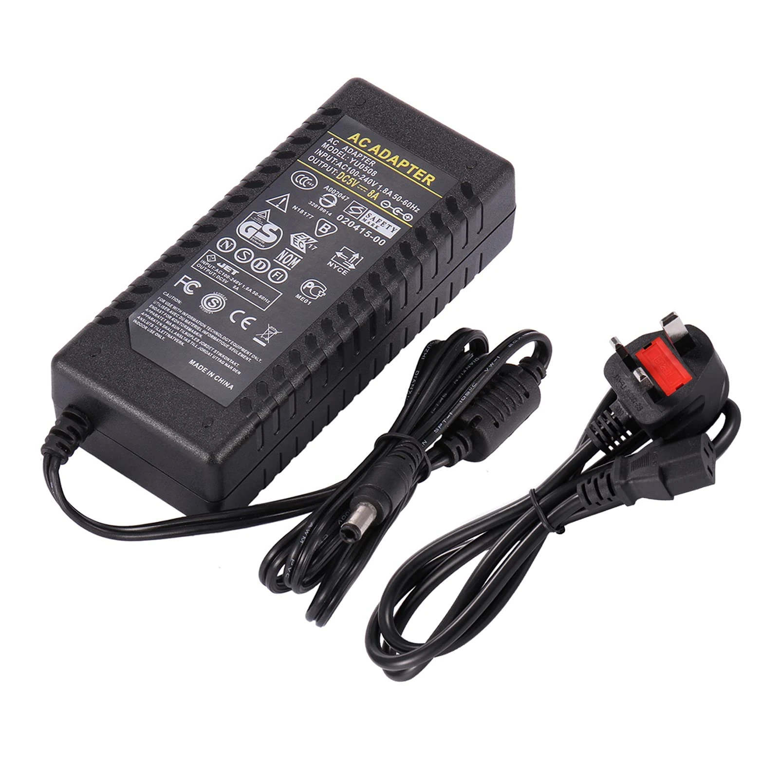 5V 8A Power Supply Adapter - COOLM AC 100-240V to DC 5 Volt 8 amp 40W Power Charger 5V/8A LED Driver 5.5mm x 2.5mm Plug 6A for LED Strip Lights
