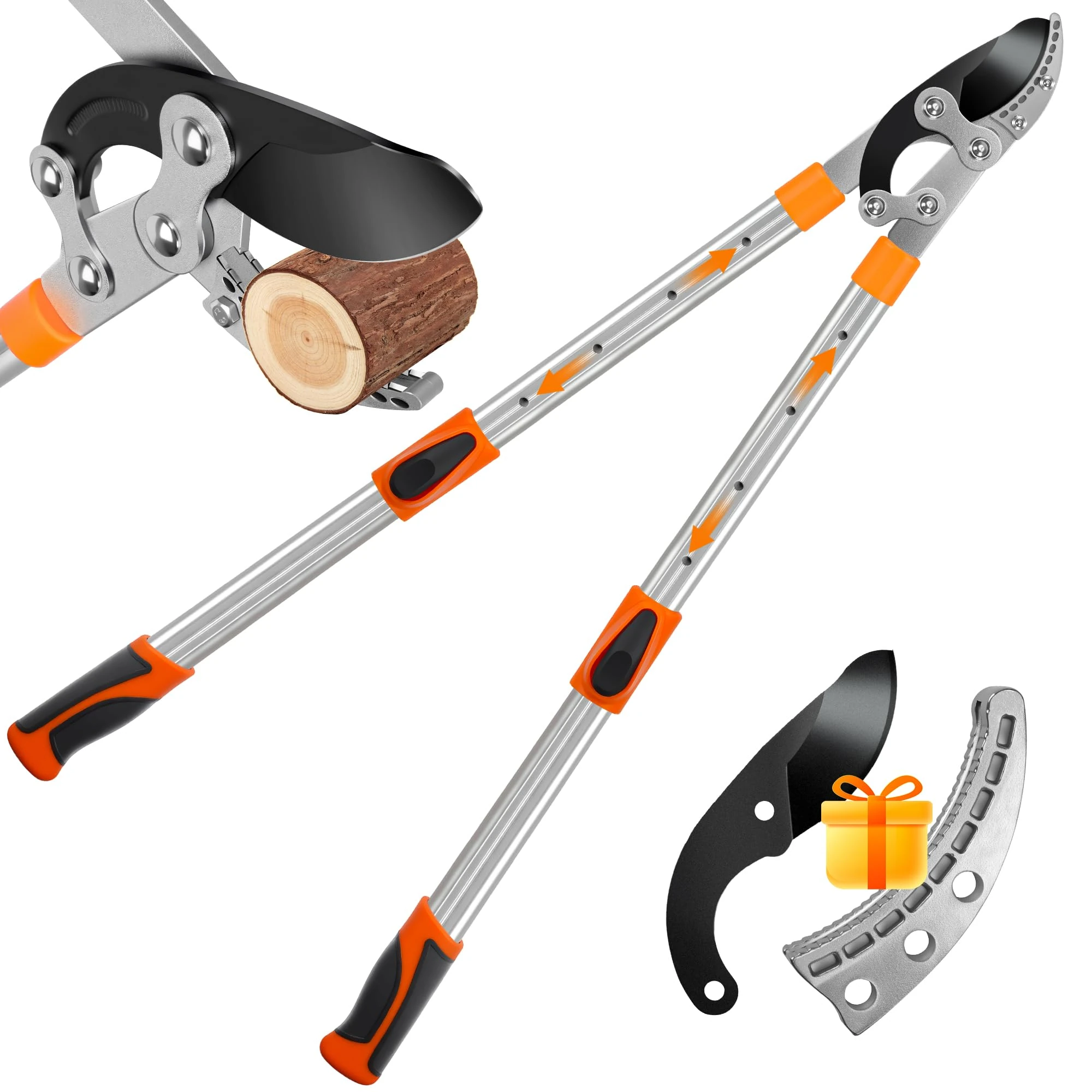 Telescopic Loppers 70–95CM, Heavy Duty Tree Loppers with SK5 Steel Blade & Teflon Coating, Extendable Handle Branch Cutter, Professional Garden Anvil Lopper for Thick Branches & Pruning