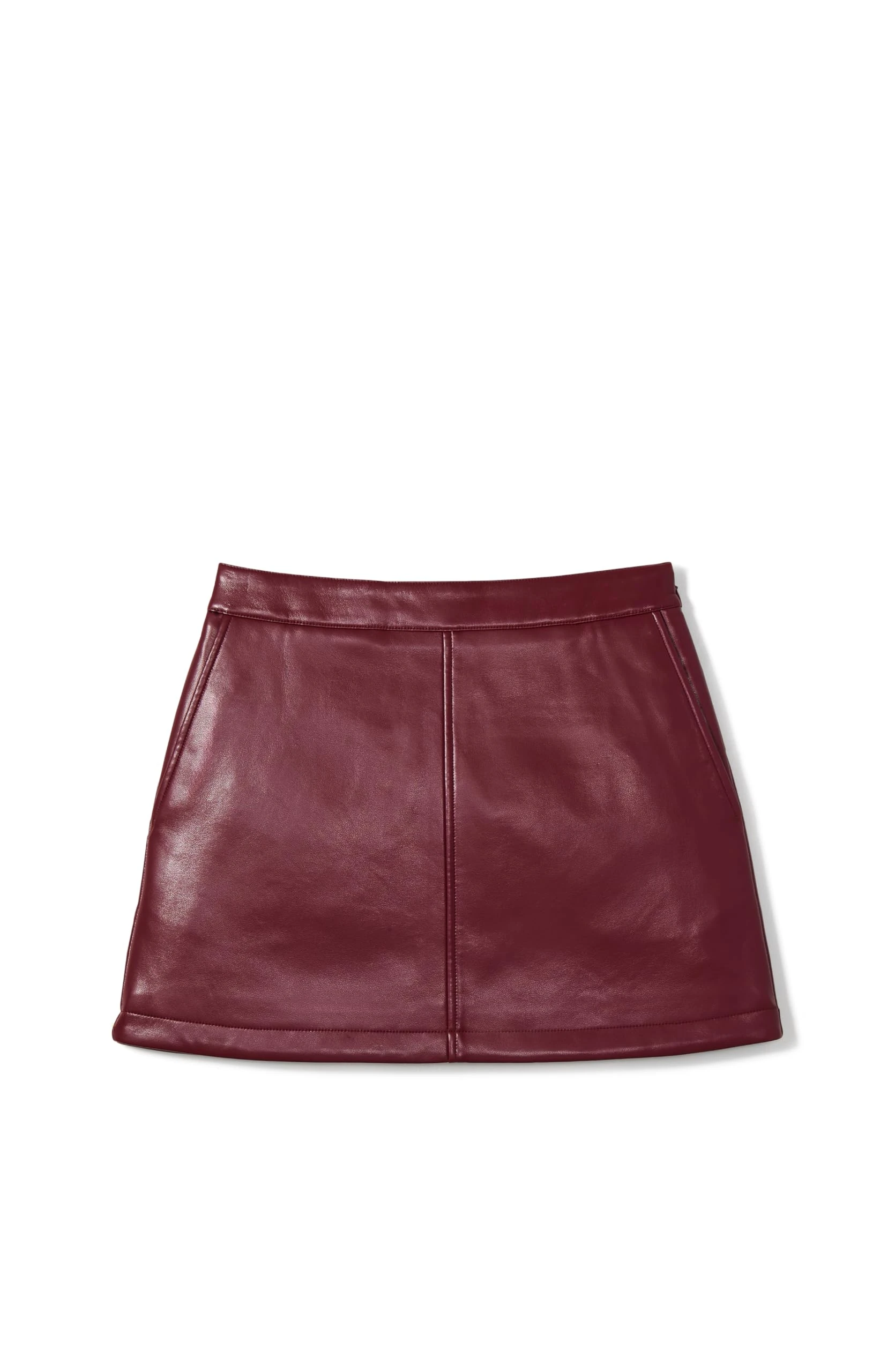 Kate Spade New York Women's Faux Nappa Mini Skirt, Roasted Pomegranate, 14