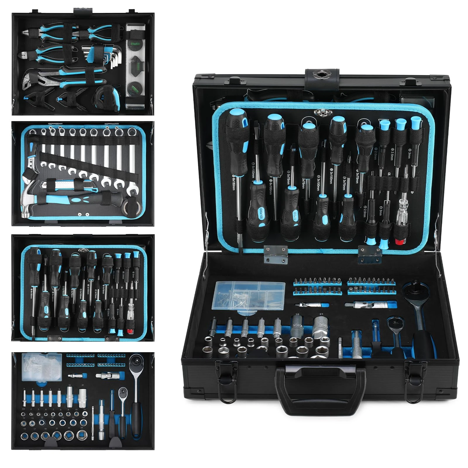 Tool Set –248pcs Comprehensive Mechanic Tools Kit with Durable Aluminum Box for Home & Professional Use