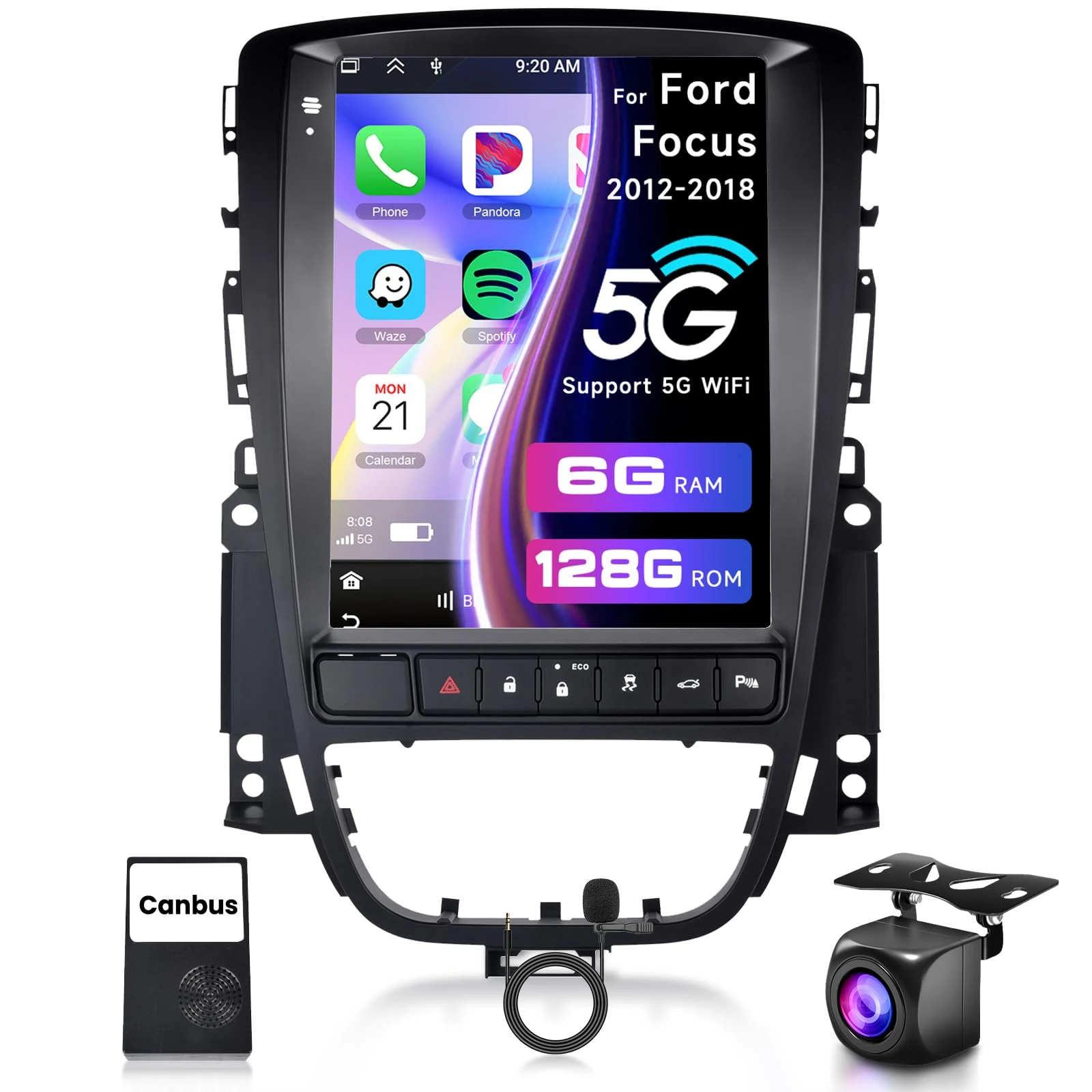 6G+128G for Buick Excelle/Vauxhall Astra 2006-2014 Android Car Stereo Wireless CarPlay & Android Auto 9.7 Inch Touch Screen Car Radio GPS/FM RDS/Wi-Fi/Bluetooth 5.1/Split Screen/USB/AHD Reverse Camera