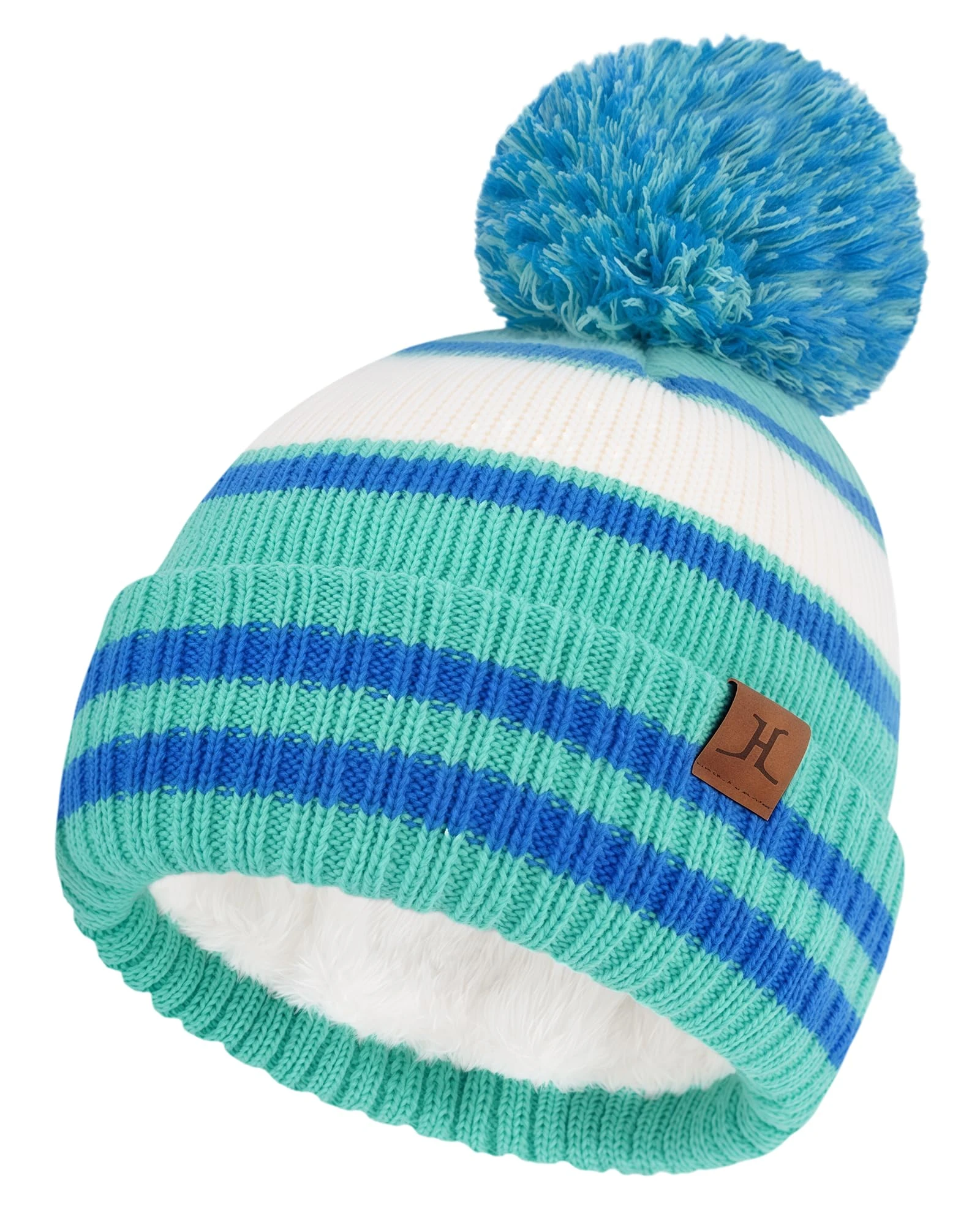 Bequemer Laden kids Toddler Winter Hat Beanie with Pom Pom Warm Fleece Ski Baby Hats for 2-7 Years Skull Cap Unisex Baby Boy Girls Gifts