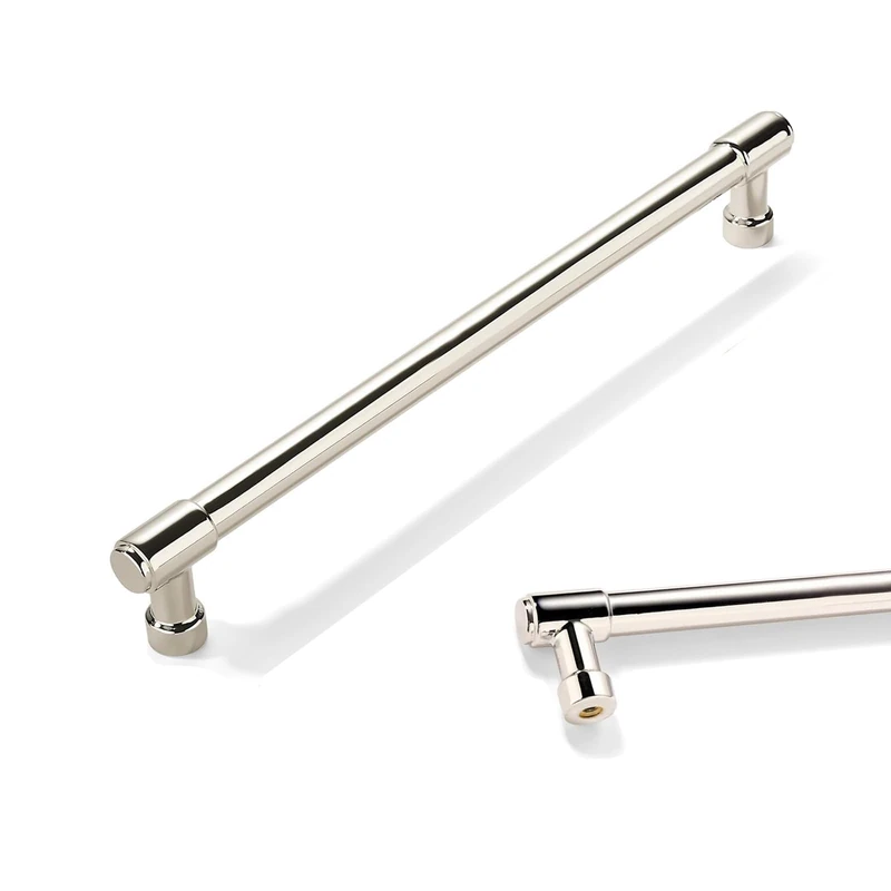 CABDM 10 Pack 7-1/2 Inch Polished Nickel Drawer Pulls Cabinet Hardware Handles for Cabinets & Cupboards