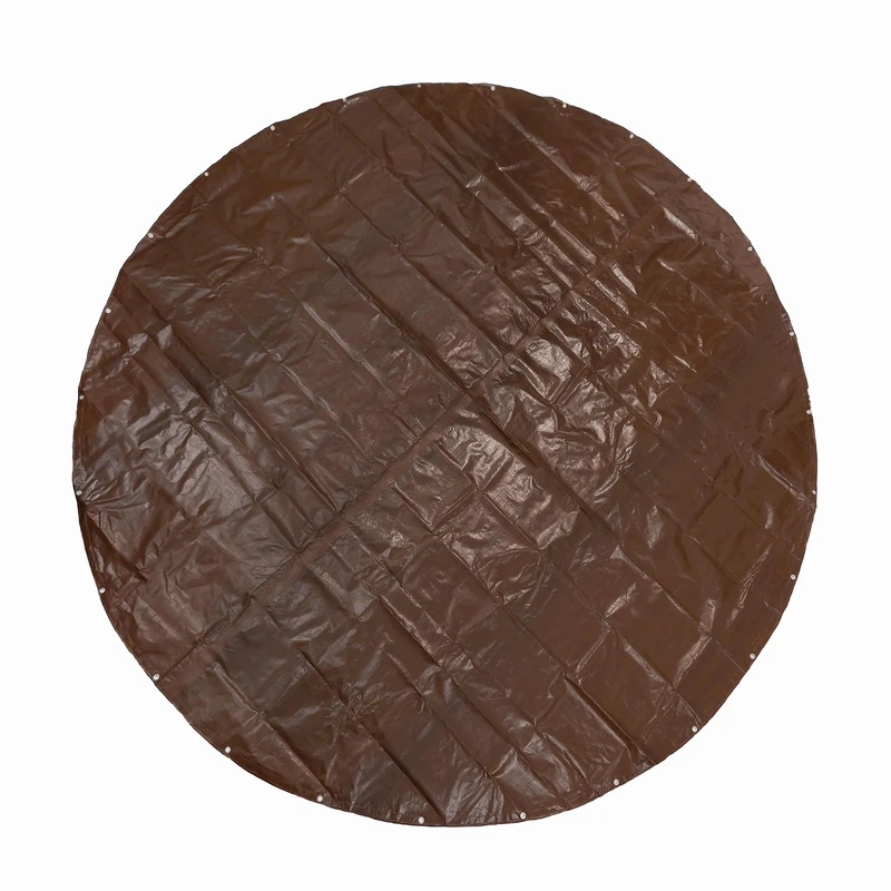 GUARD SHIELD Round Tarp Waterproof Heavy Duty Brown/Silver 24 Feet Cover Outdoor Inflatable Pool Ground Cloth Tarps for Under Pool