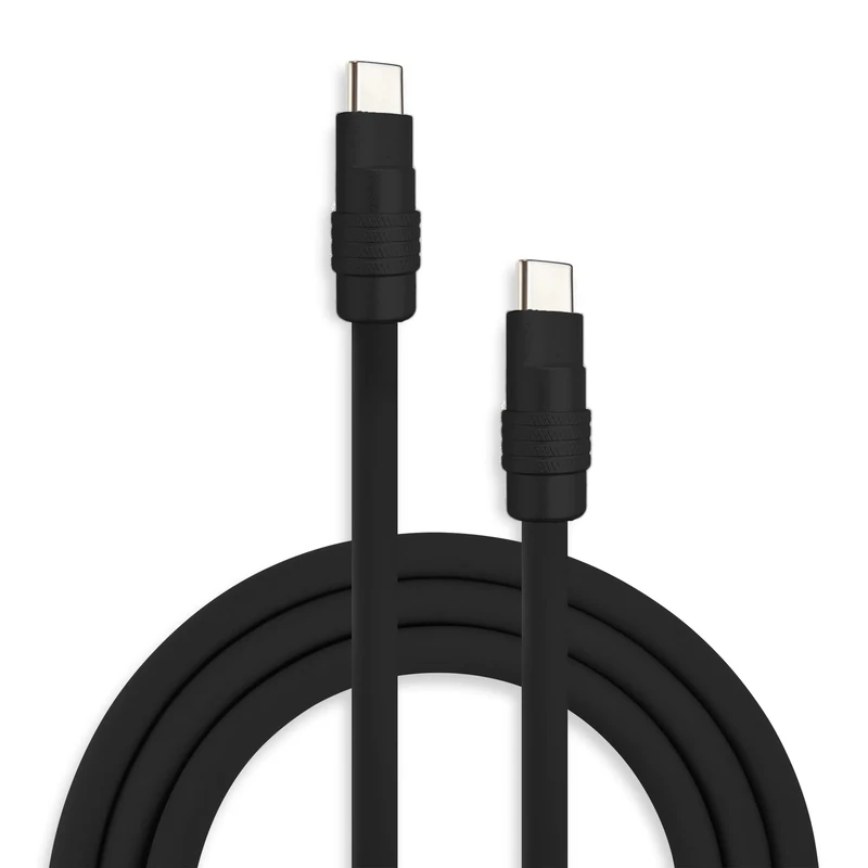 chubbycable Chubby 2.0 USB C to USB C Fast Charging Cable 240W Durable Soft Silicone Type C Cable Extra Thick Phone Charger Cord Data Transfer Cord, Black+Black, 3.3FT