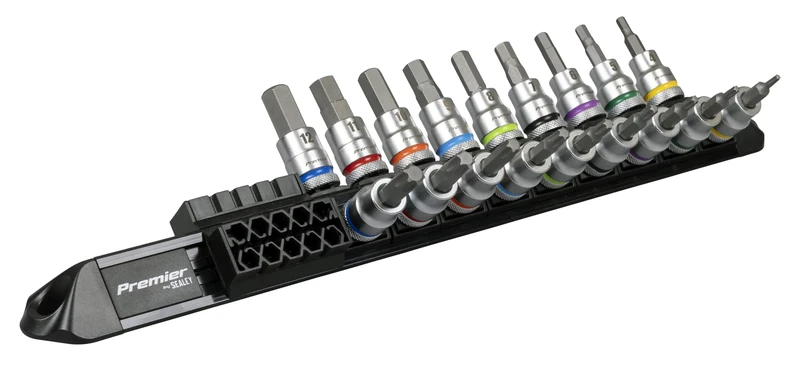 Sealey Premier Platinum Series Hex & TRX-Star* Socket Bit Set 3/8" Sq Drive 18pc - AK6252